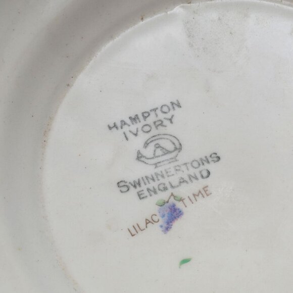 Vintage Hampton Ivory Plates  'Lilac Time' Swinnertons England Crinoline Lady x3 - Picture 7 of 11